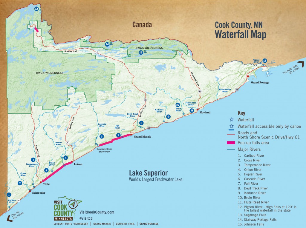 Cook country waterfall map