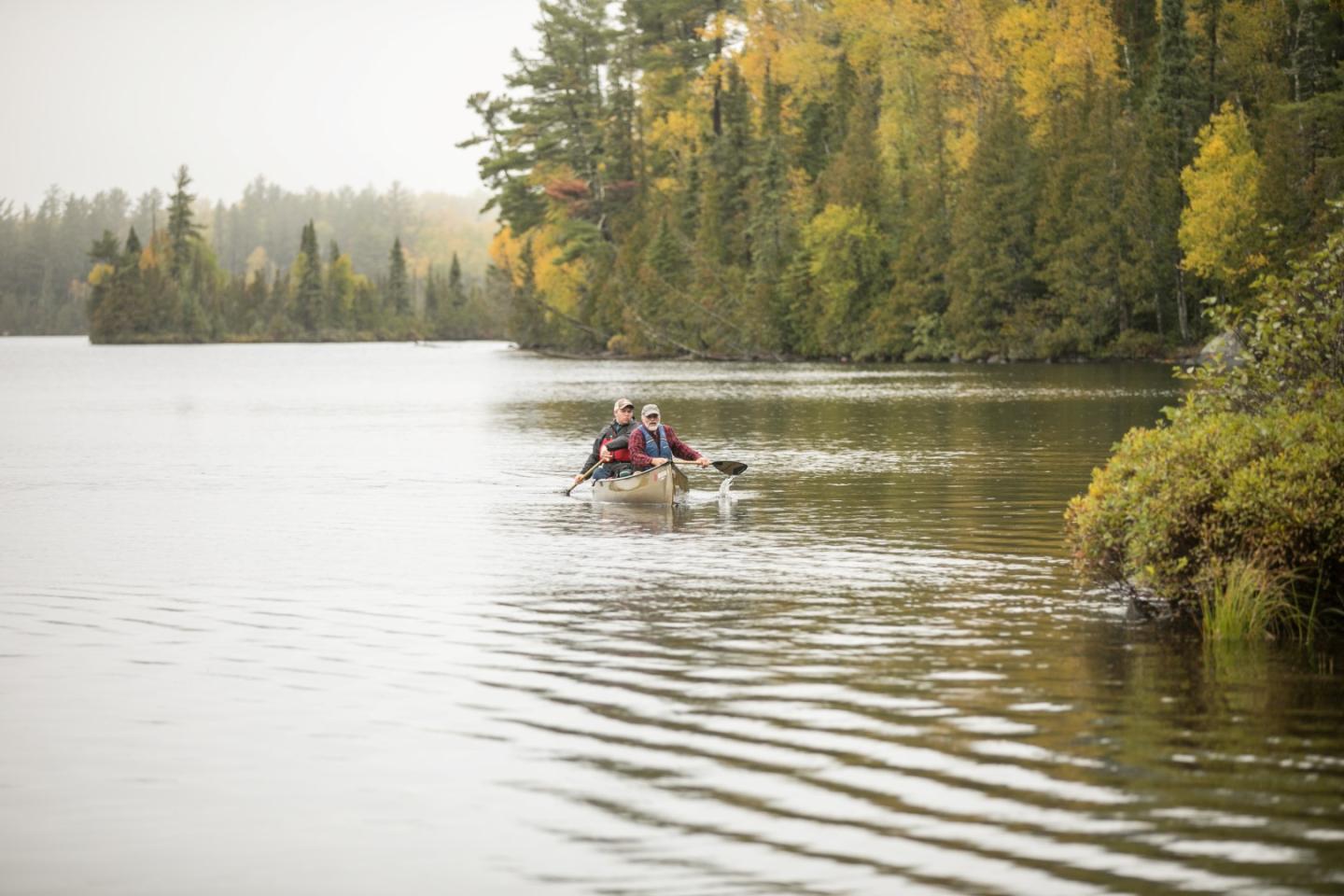 Older man in a canoe