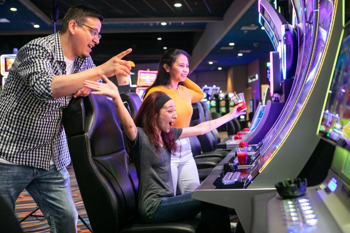 Girl at slot machines