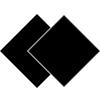 Two overlapping black squares forming a geometric shape.
