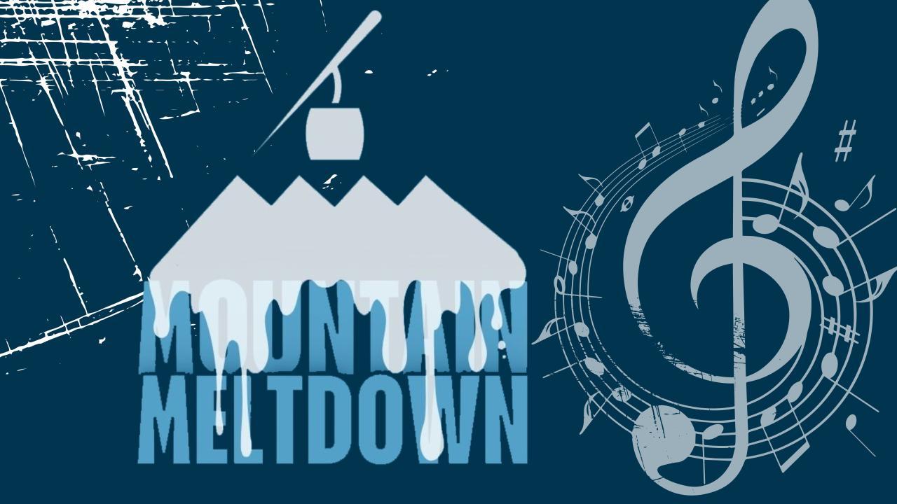 Melting ice over text with a treble clef symbol; abstract music-themed graphic.