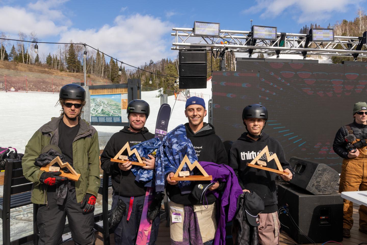 Winners of the Rail Jam with their trophies