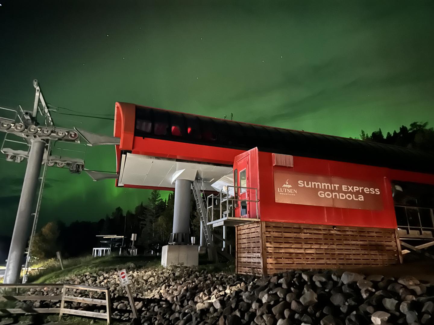 Summit Express Gondola under the Northern Lights